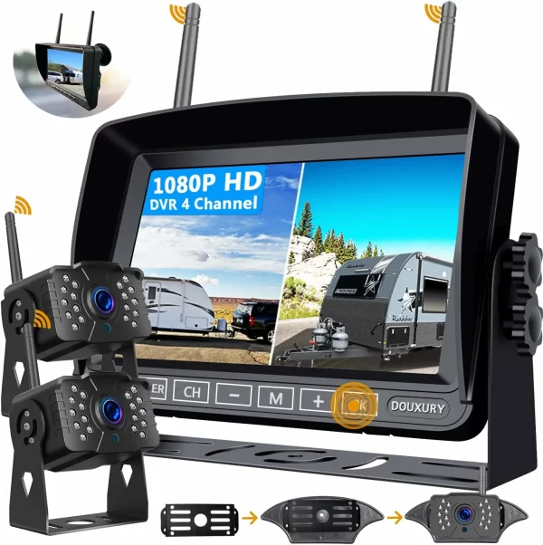 FHD 1080P 2 Digital RV Wireless Backup Camera System