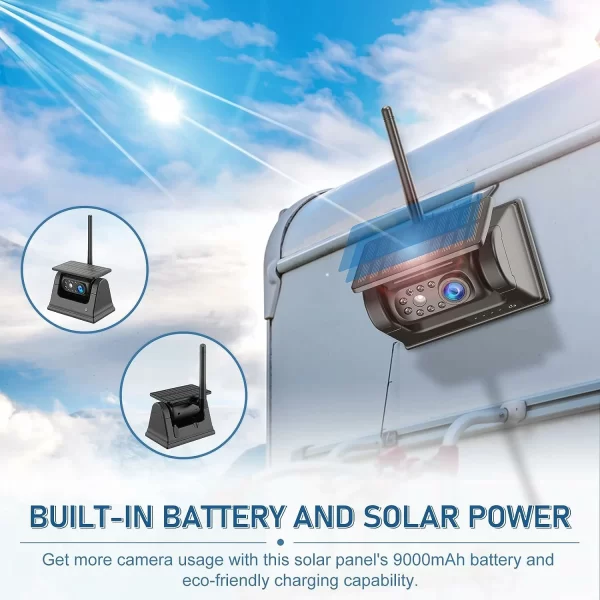 Magnetic Solar Wireless Backup Camera 5'' Monitor Kit
