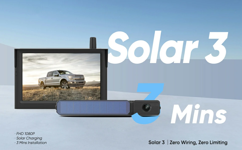 Solar Wireless Backup Camera for Car (1080P)