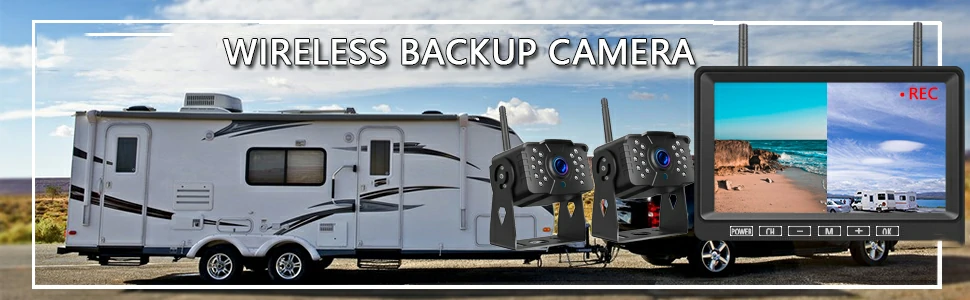 FHD 1080P 2 Digital RV Wireless Backup Camera System